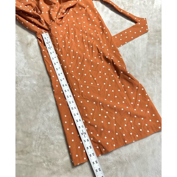 StyleStalker Laurel Jumpsuit Women's Small Orange Cropped Flared Leg V-Neck RTR - Picture 11 of 13